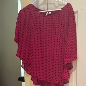 Elegant Red Polka Dot Women's Top